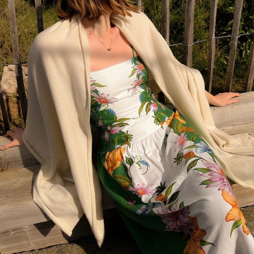 Farm Rio off-white sweet bloom dreamscape midi dress - Picture 4 of 13